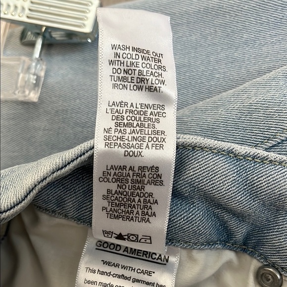 GOOD AMERICAN Light Blue Denim Skinny Distressed Jeans, Size 10/30 - Picture 14 of 15